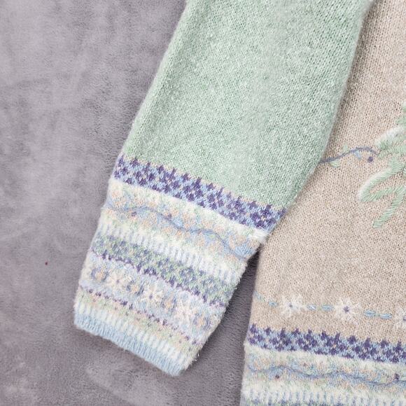 Vintage Monterey by Koret Sweater Women’s Large Angora Rabbit Hair Fair Isle Ski - Picture 7 of 12